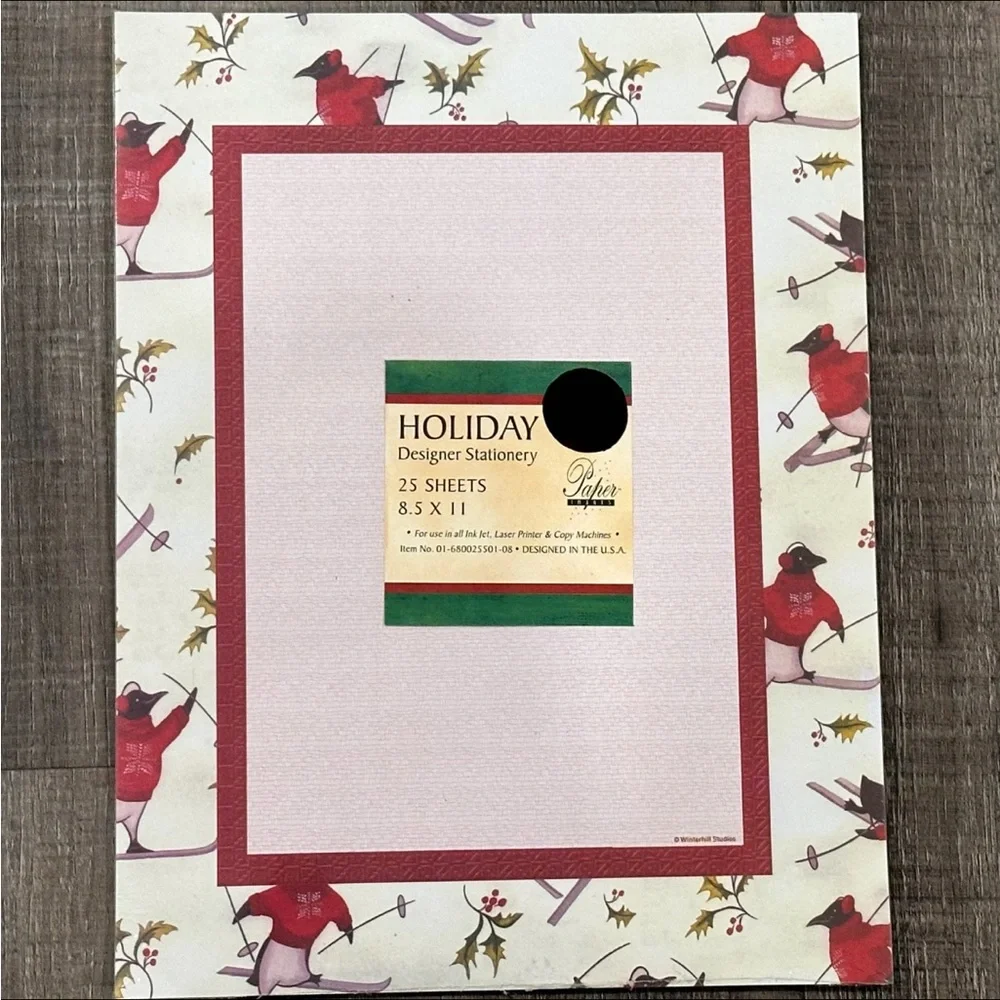 💞 New 25-Sheet Christmas Newsletter Holiday Penguin Stationary Paper Pack